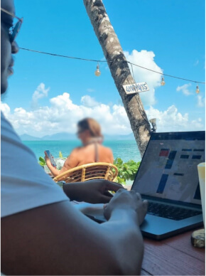 GoSkills member working remotely