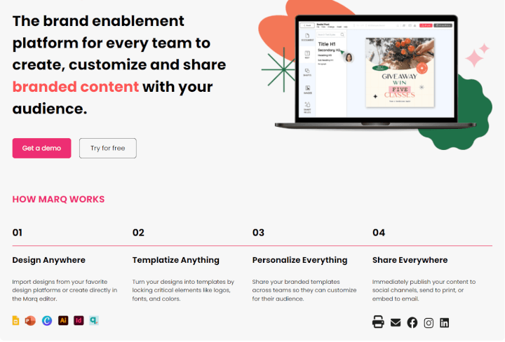 Marq lucidpress homepage