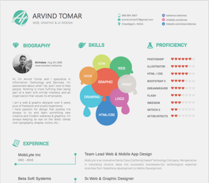 Bubble resume template