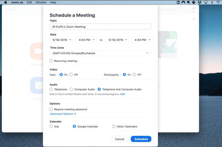 Schedule Zoom Meeting