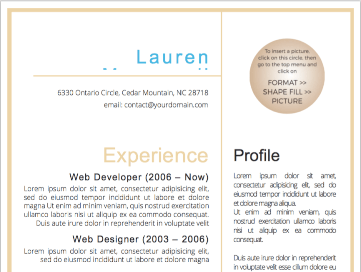 word resume templates - creative resume template