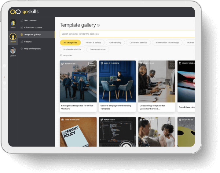 GoSkills course template gallery